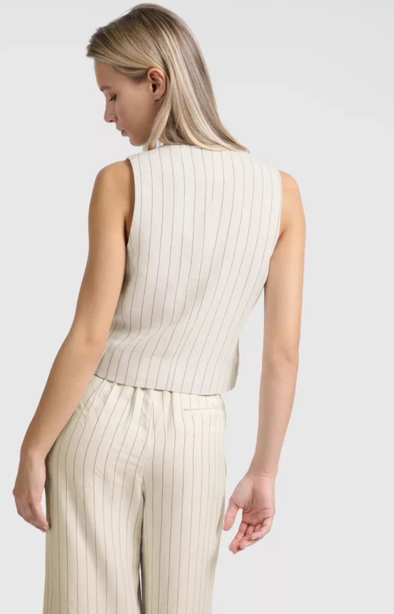 YAYA Pinstripe Gilet - Zand
