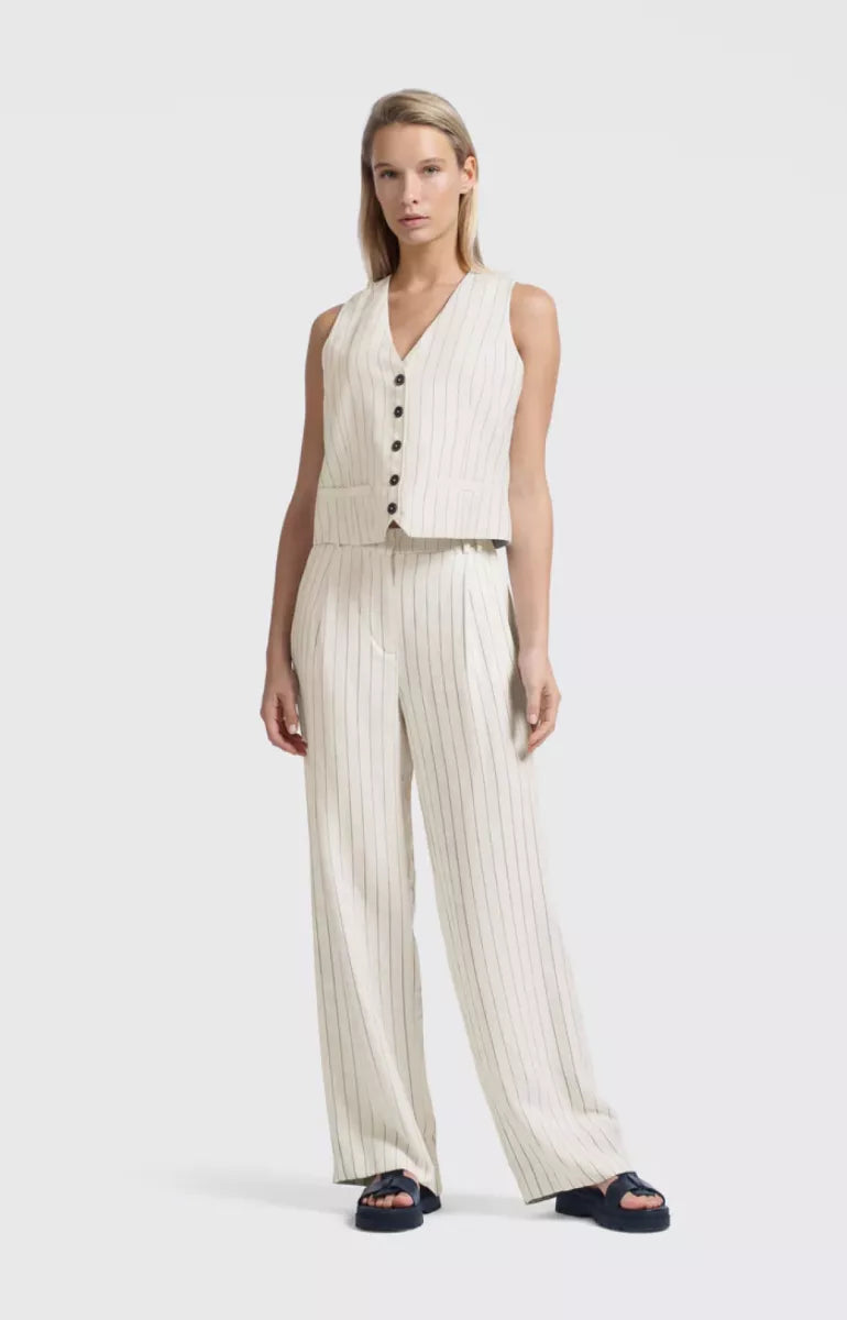 YAYA Pinstripe Gilet - Zand