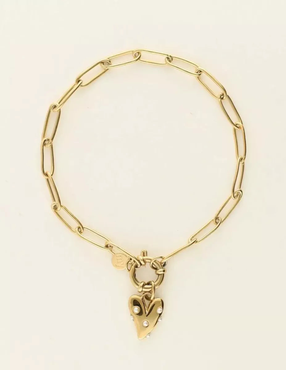 MY JEWELLERY Armband Met Hart & Parels