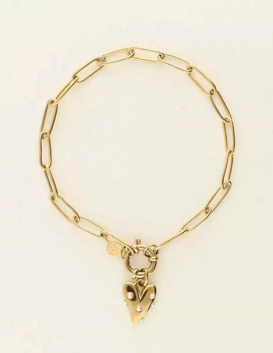 MY JEWELLERY Armband Met Hart & Parels