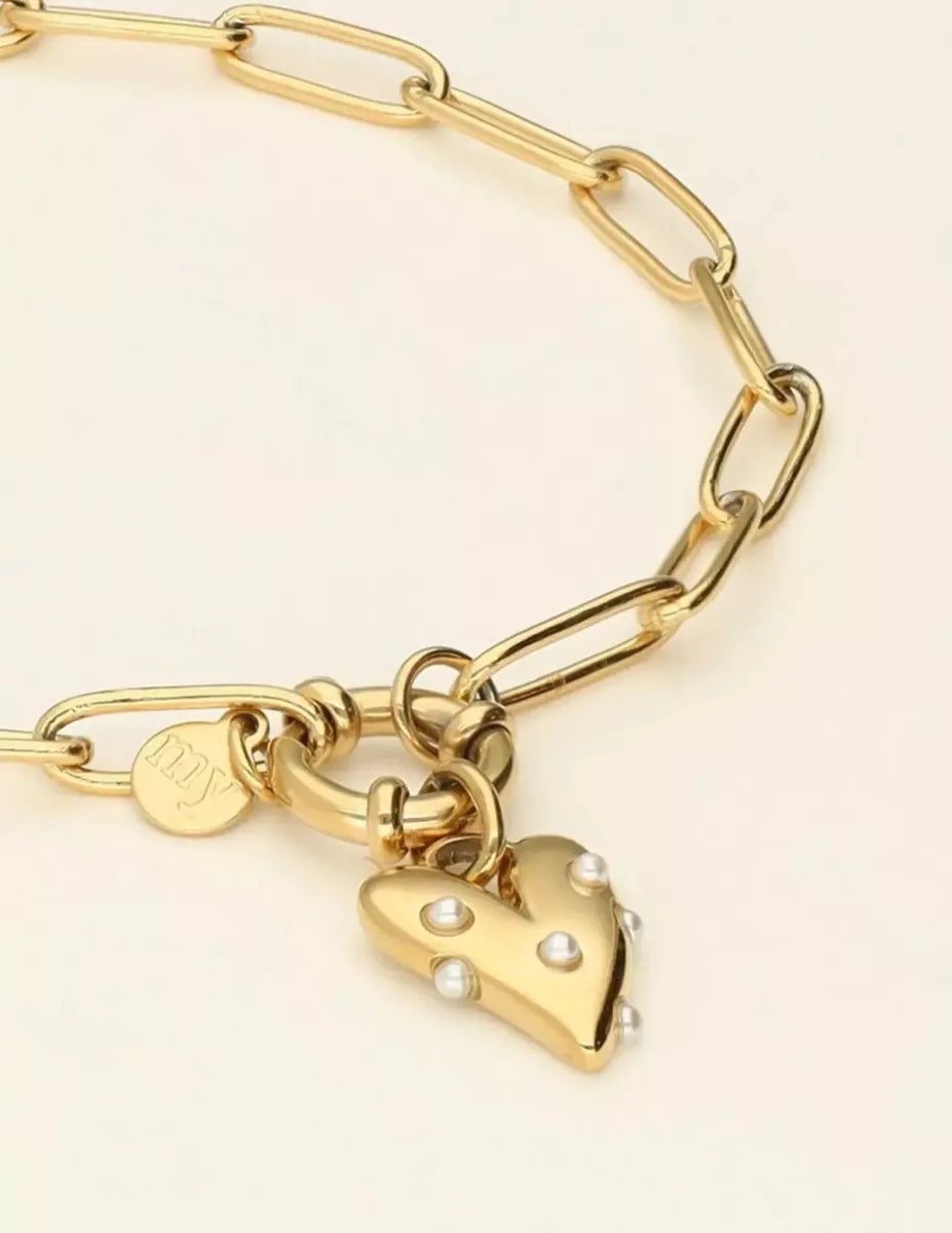 MY JEWELLERY Armband Met Hart & Parels