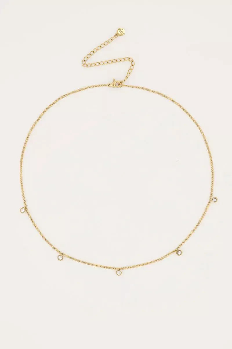 MY JEWELLERY Ketting Vijf Strass Steentjes