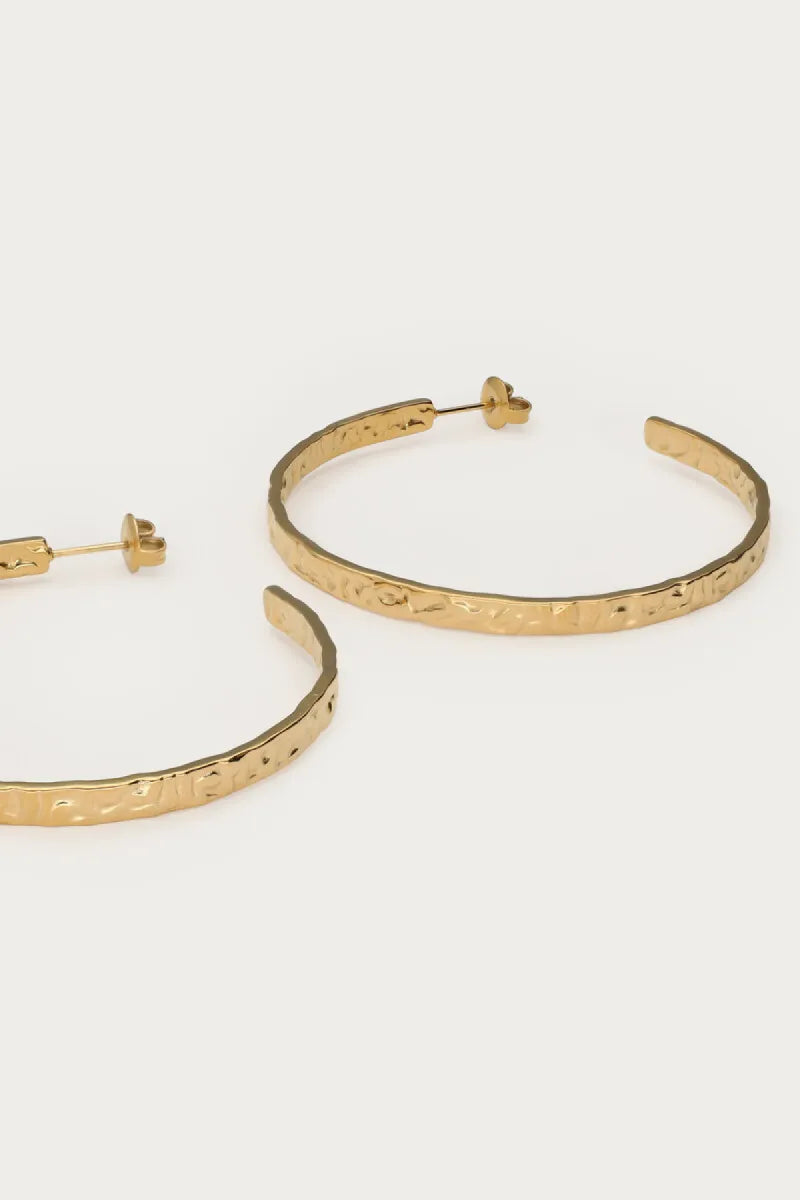 MY JEWELLERY Bold Large "Hammered" Hoop Earrings