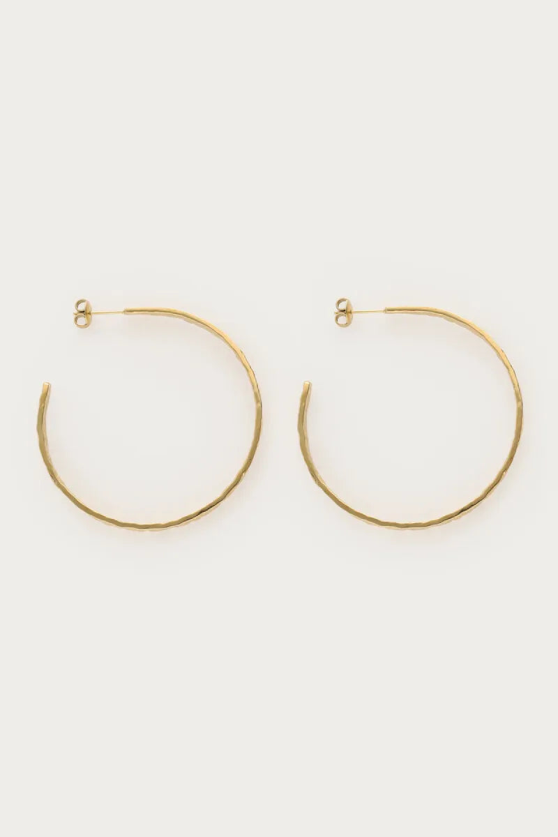 MY JEWELLERY Bold Large "Hammered" Hoop Earrings