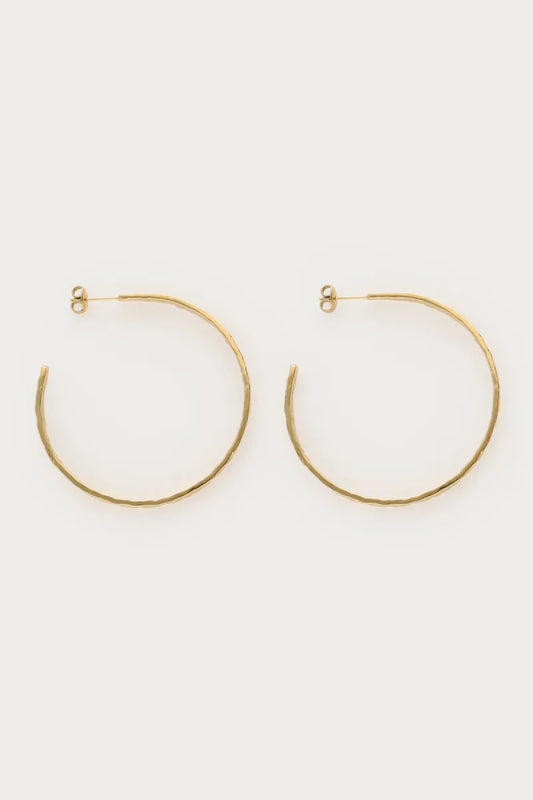 MY JEWELLERY Bold Large "Hammered" Hoop Earrings