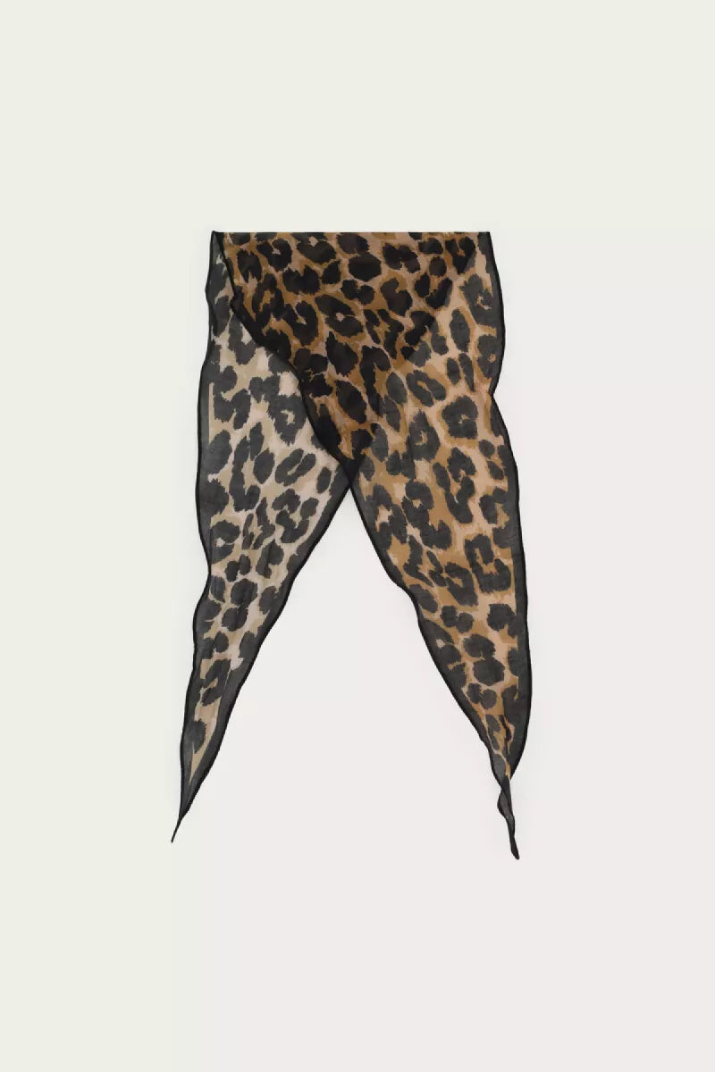 MY JEWELLERY Leopard Print Scarf Black Edge