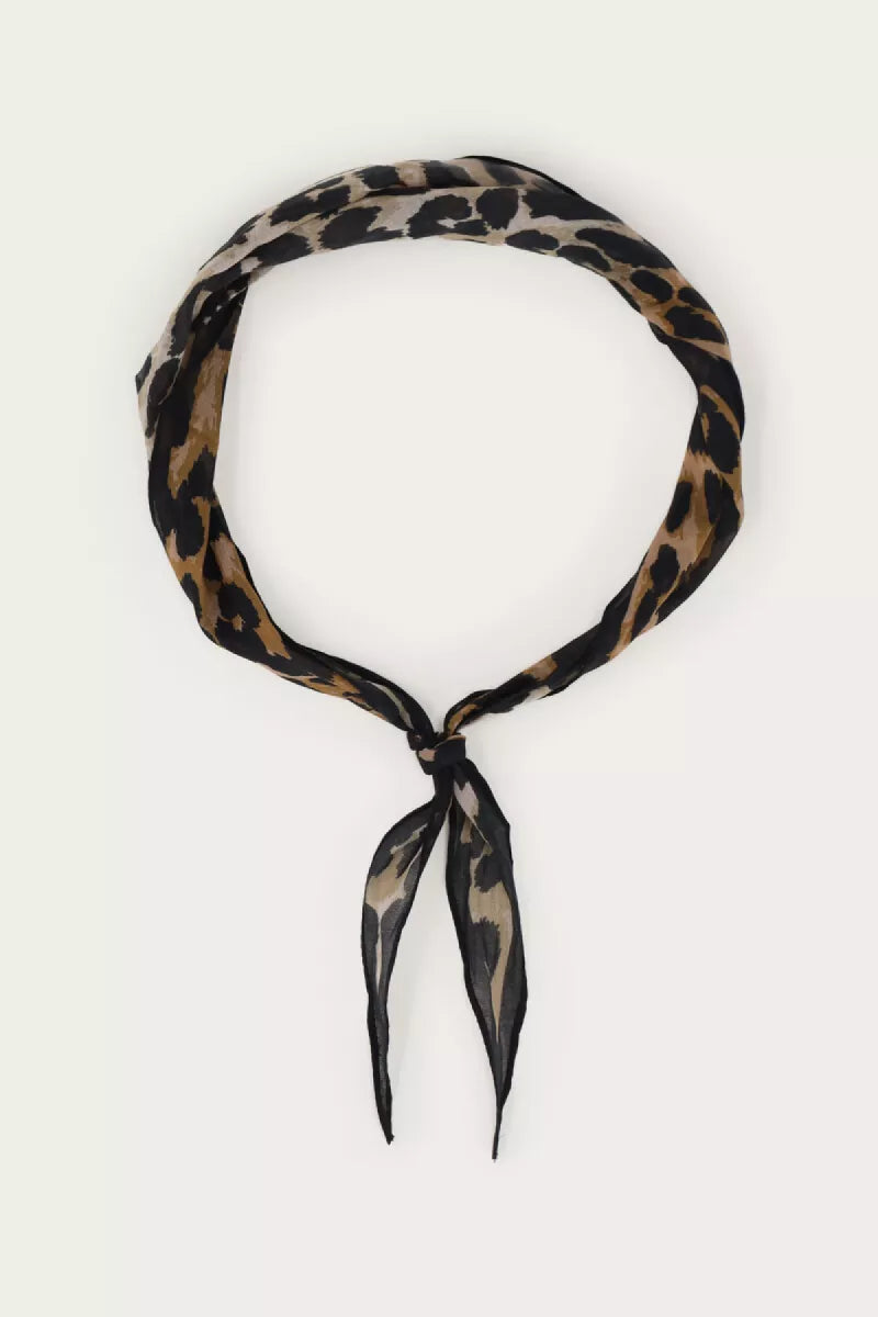 MY JEWELLERY Leopard Print Scarf Black Edge