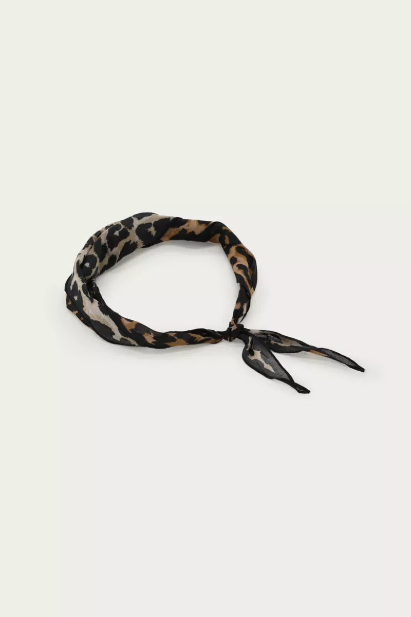 MY JEWELLERY Leopard Print Scarf Black Edge