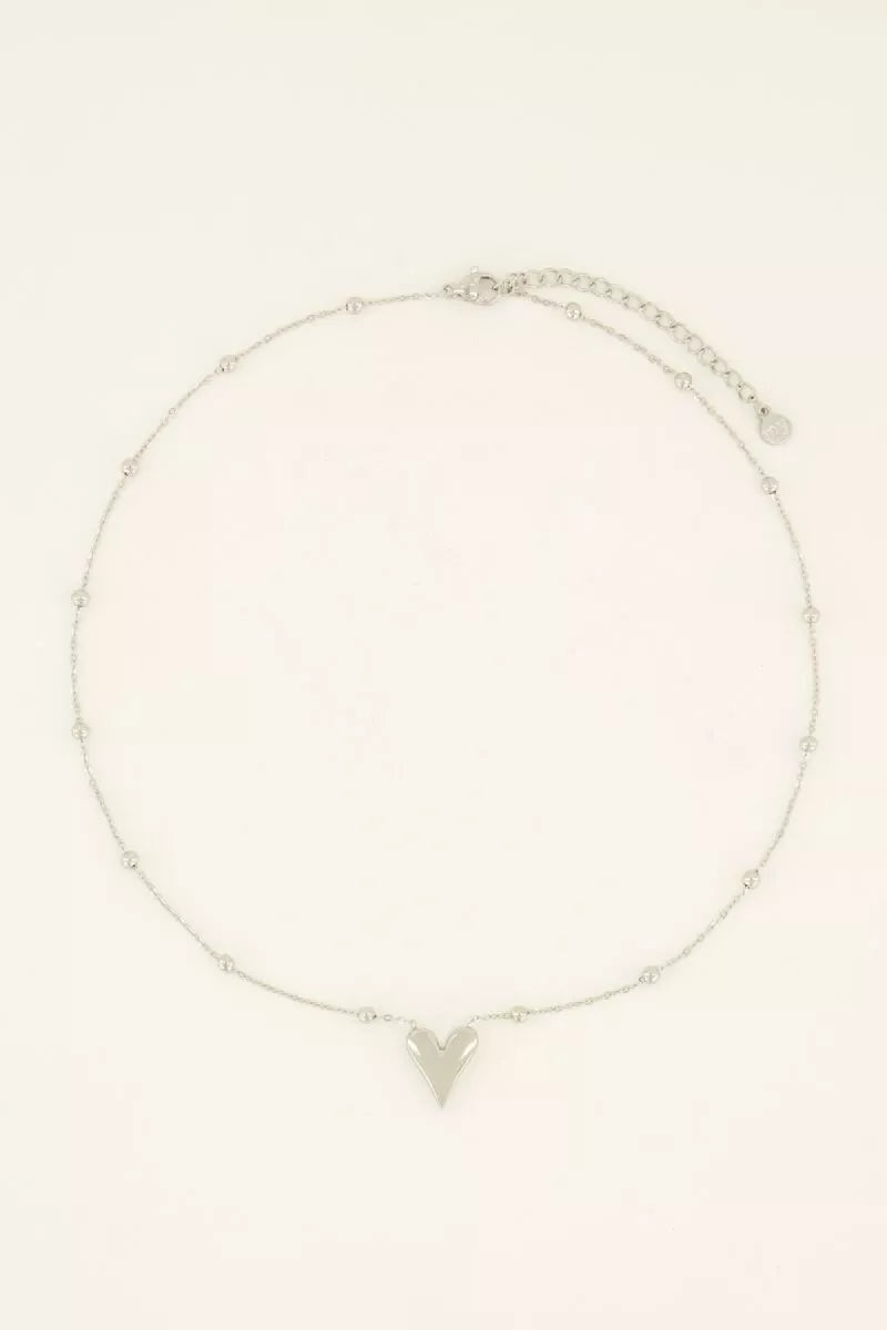 MY JEWELLERY Middellange Ketting Met Hartje - Zilver
