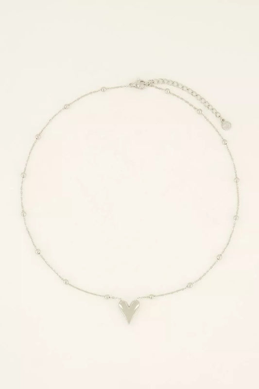 MY JEWELLERY Middellange Ketting Met Hartje - Zilver