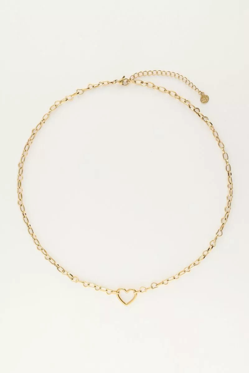 MY JEWELLERY Schakelketting Met Hart Bedel