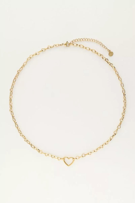 MY JEWELLERY Schakelketting Met Hart Bedel