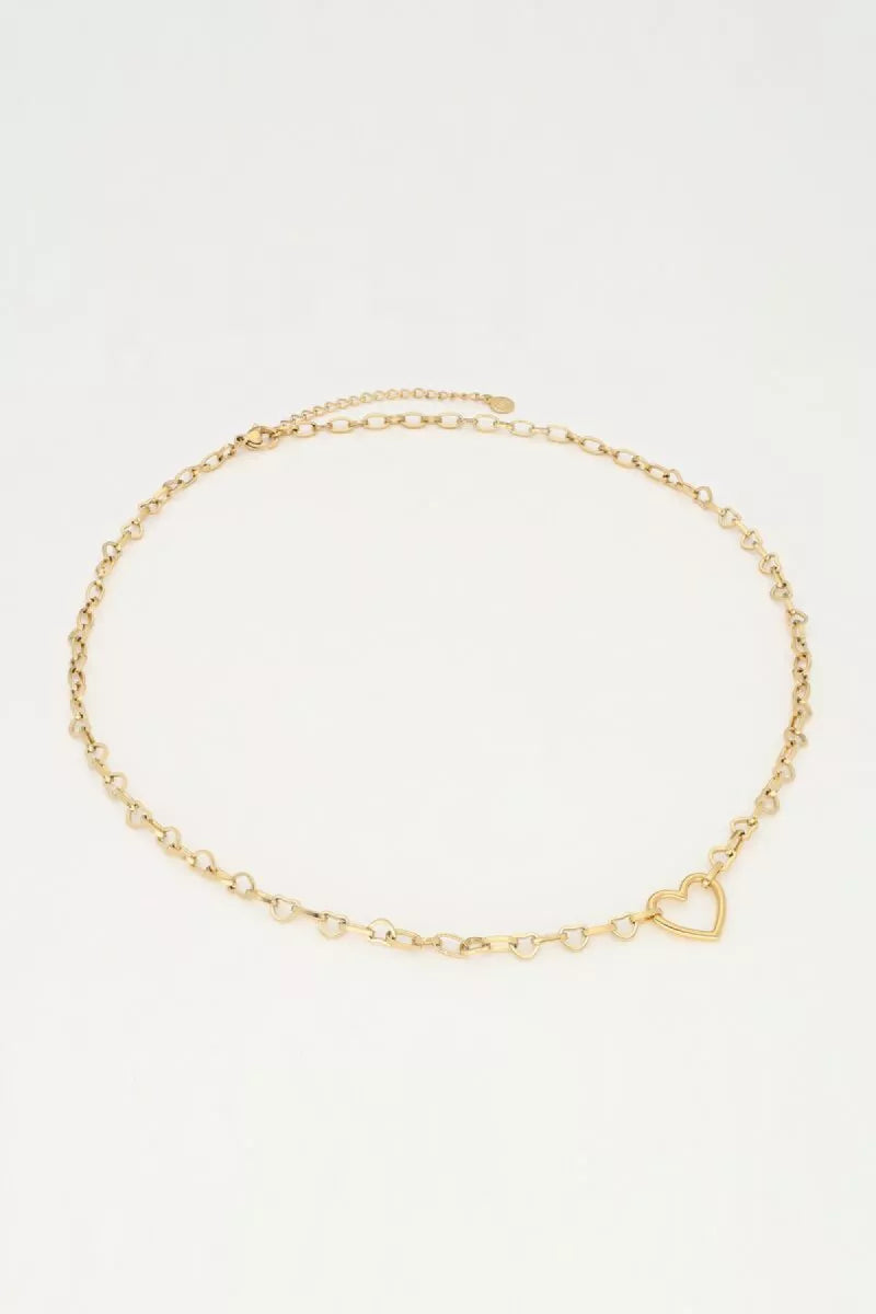 MY JEWELLERY Schakelketting Met Hart Bedel
