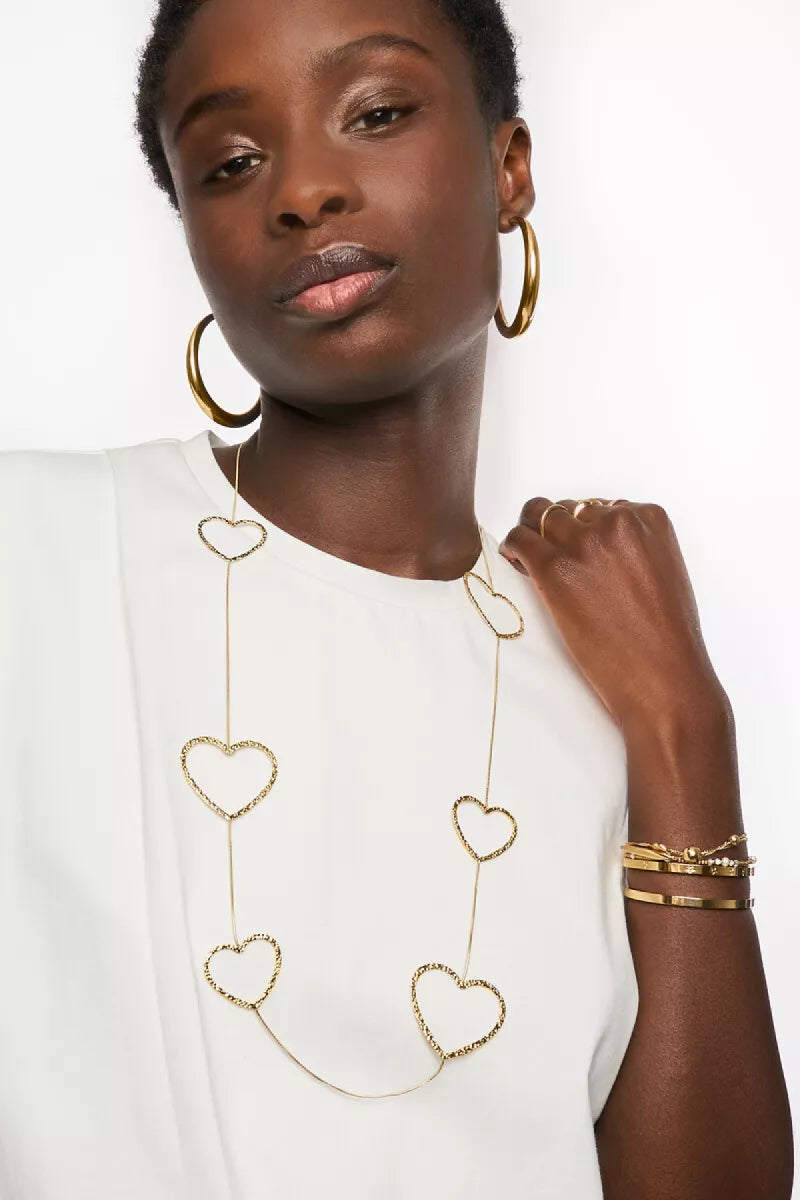 MY JEWELLERY Lange Ketting Hartjes