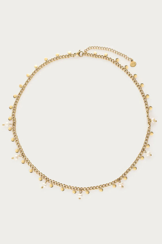 MY JEWELLERY Ketting Kleine Munten & Zoetwaterparels - Goud