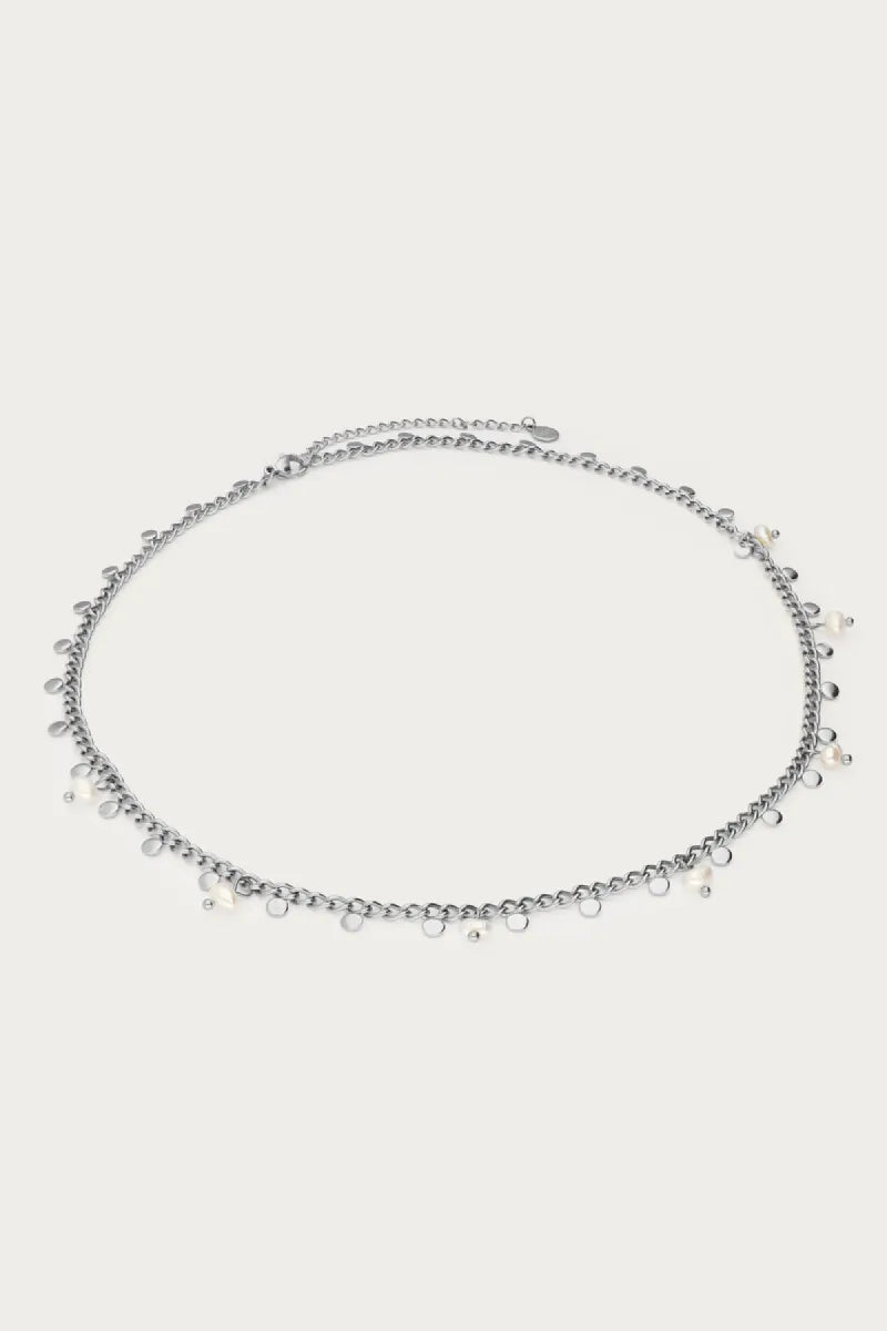 MY JEWELLERY Ketting Kleine Munten & Zoetwaterparels - Zilver