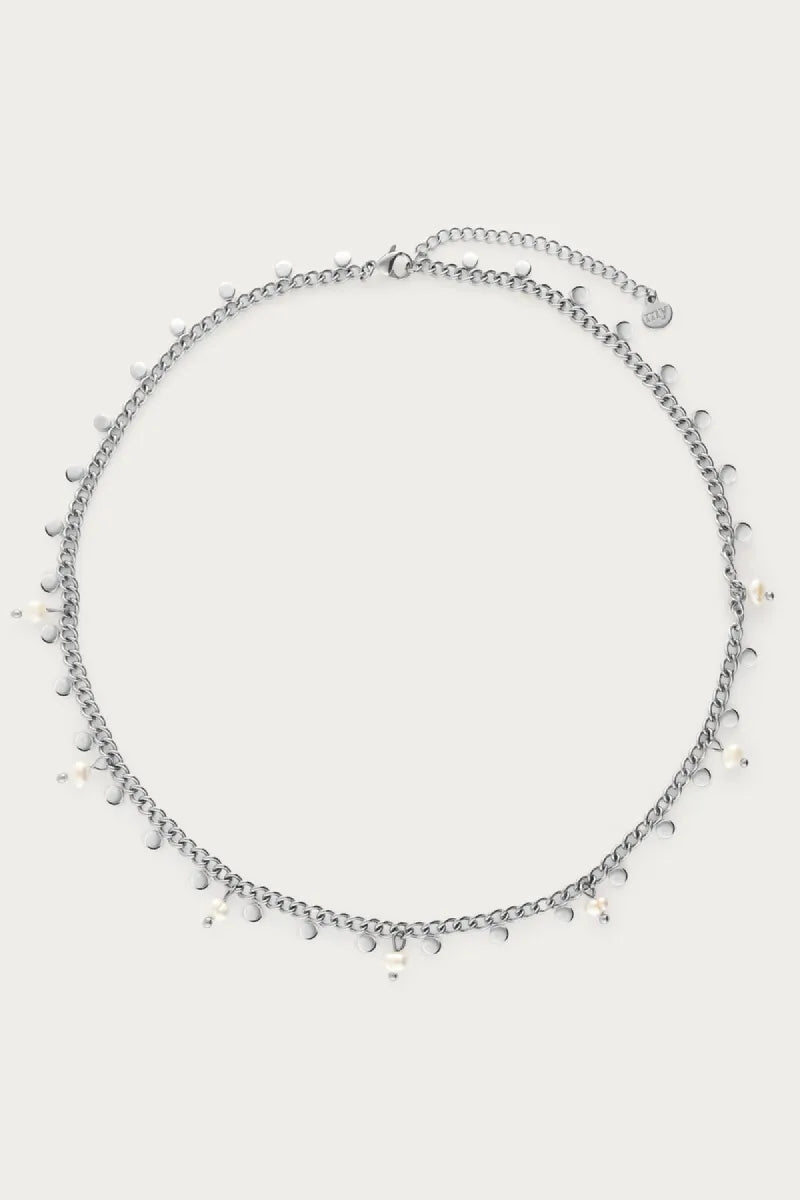 MY JEWELLERY Ketting Kleine Munten & Zoetwaterparels - Zilver