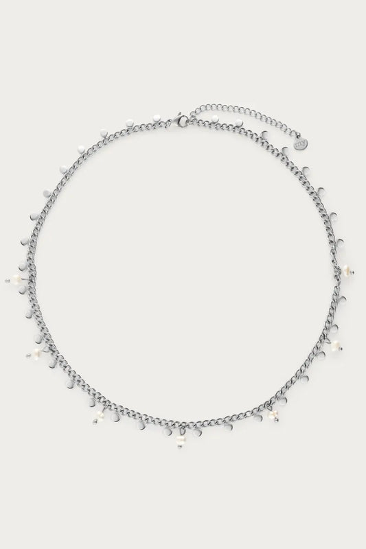 MY JEWELLERY Ketting Kleine Munten & Zoetwaterparels - Zilver