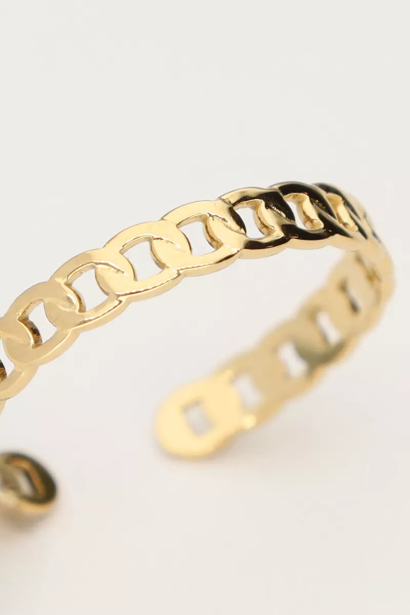 MY JEWELLERY Ring Platte Schakels - Goud