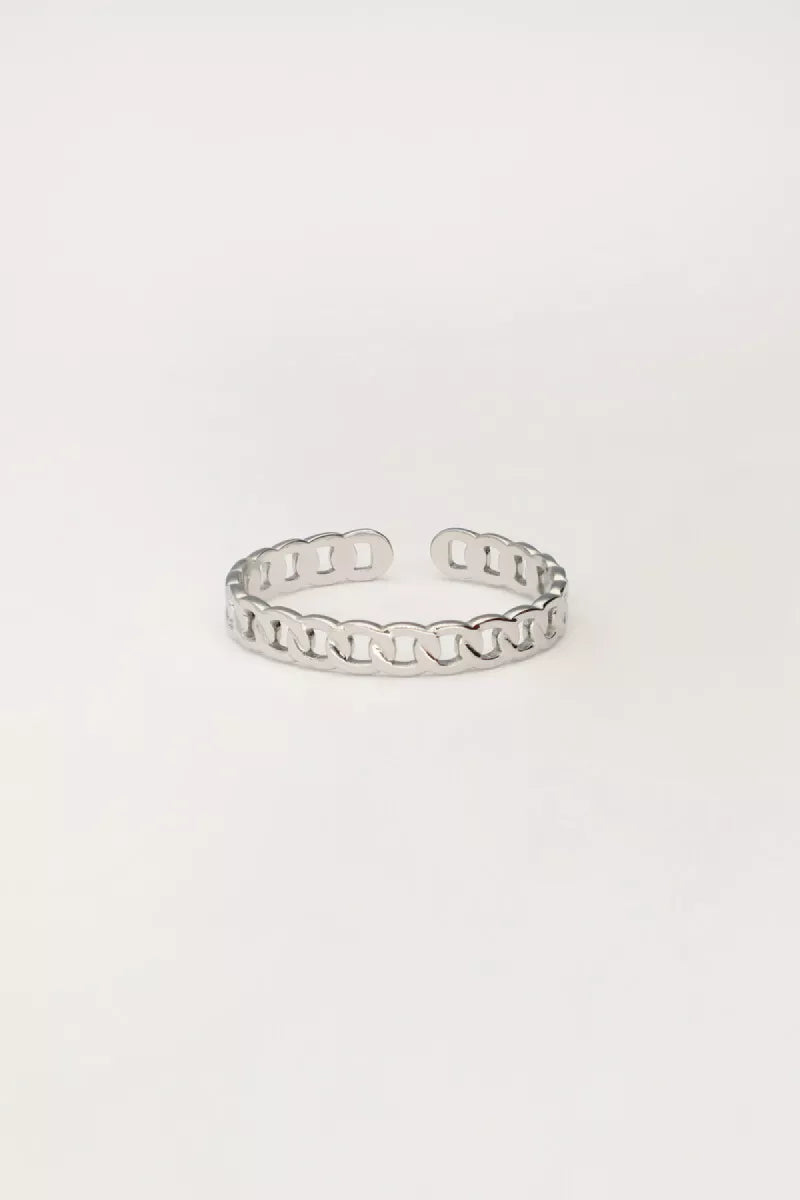 MY JEWELLERY Ring Platte Schakels - Zilver