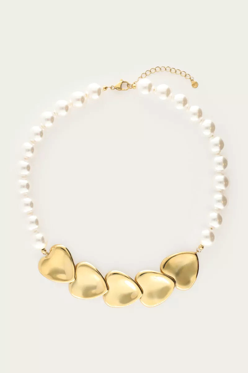 MY JEWELLERY Ketting Met Imitatieparels & Hartjes