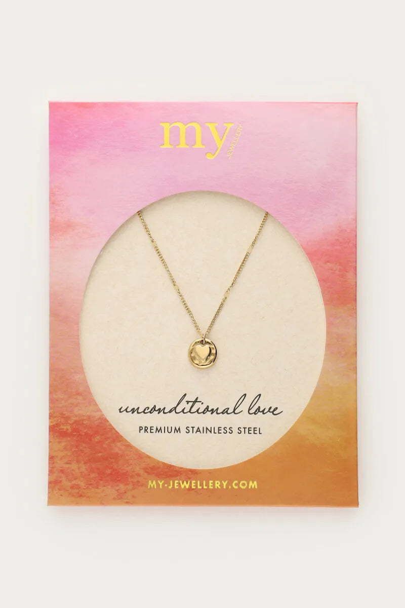 MY JEWELLERY Unconditional Love Ketting "Hammered Heart" - Goud