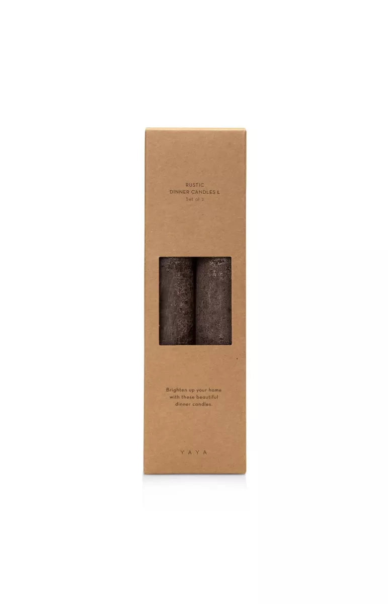 YAYA Rustieke Dinerkaarsen - Brown
