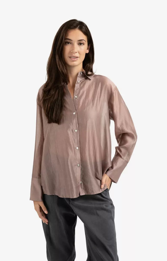 YAYA Sheer Blouse With Back Slit