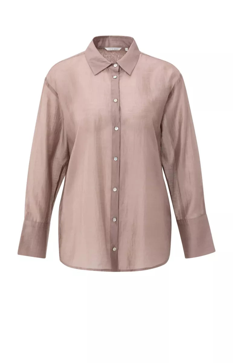 YAYA Sheer Blouse With Back Slit
