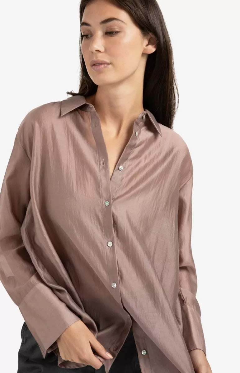 YAYA Sheer Blouse With Back Slit