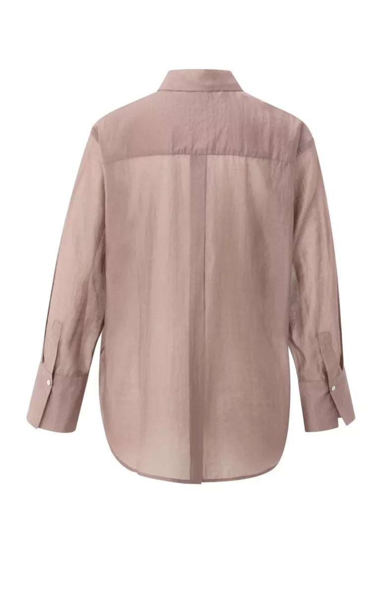 YAYA Sheer Blouse With Back Slit