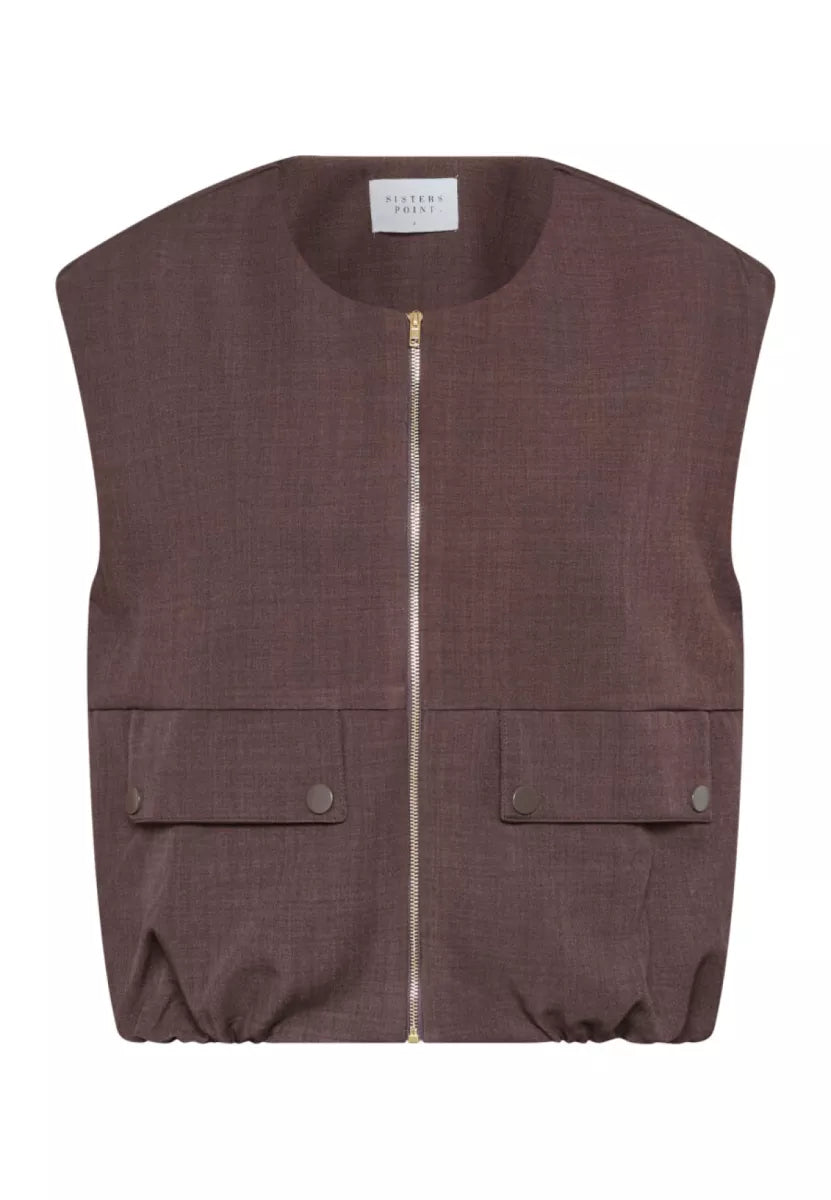 SISTERS POINT Garwin Vest - D. Chocolate