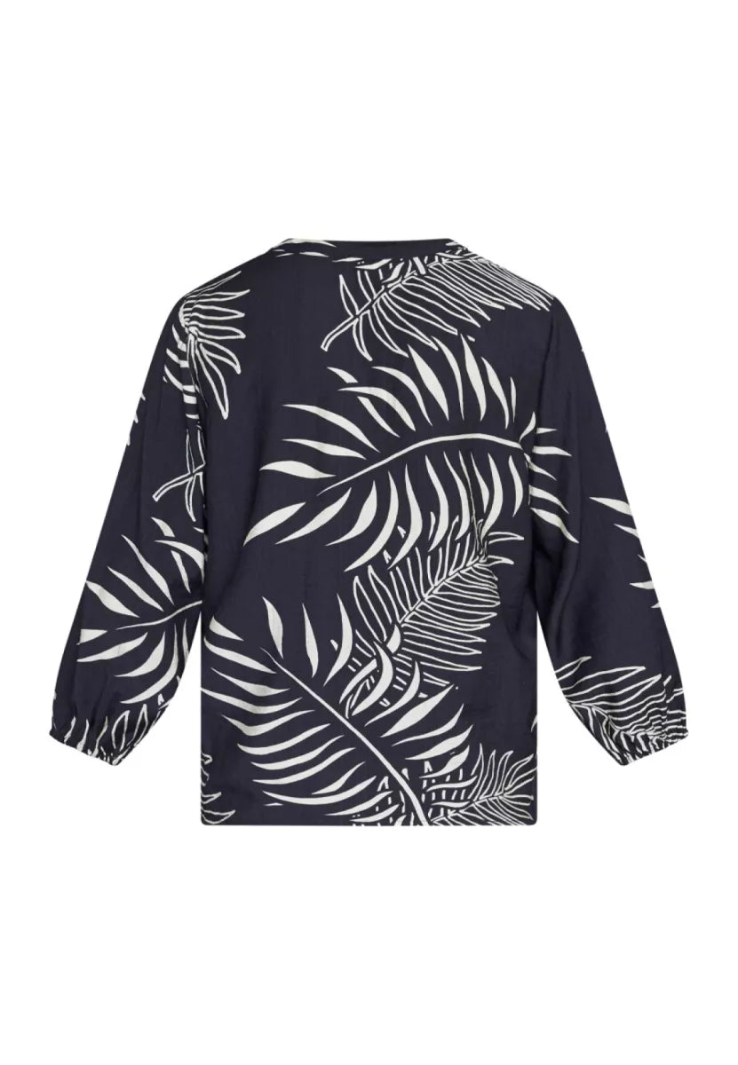 SISTERS POINT Viaba Shirt - Black Leaf