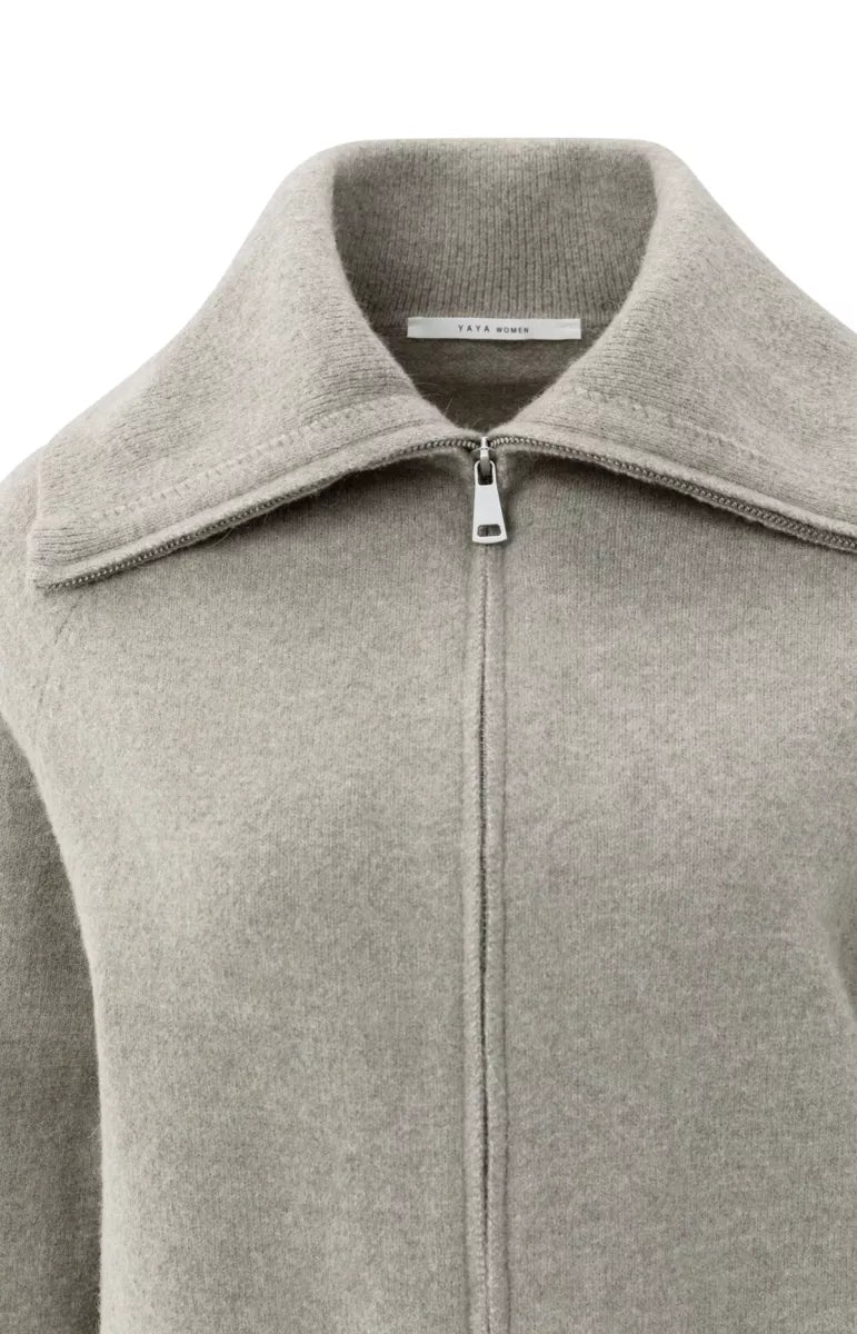 YAYA Soft Zip-Up Cardigan