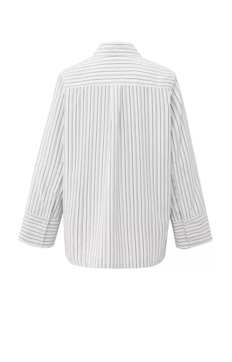 YAYA Striped Oversized Blouse