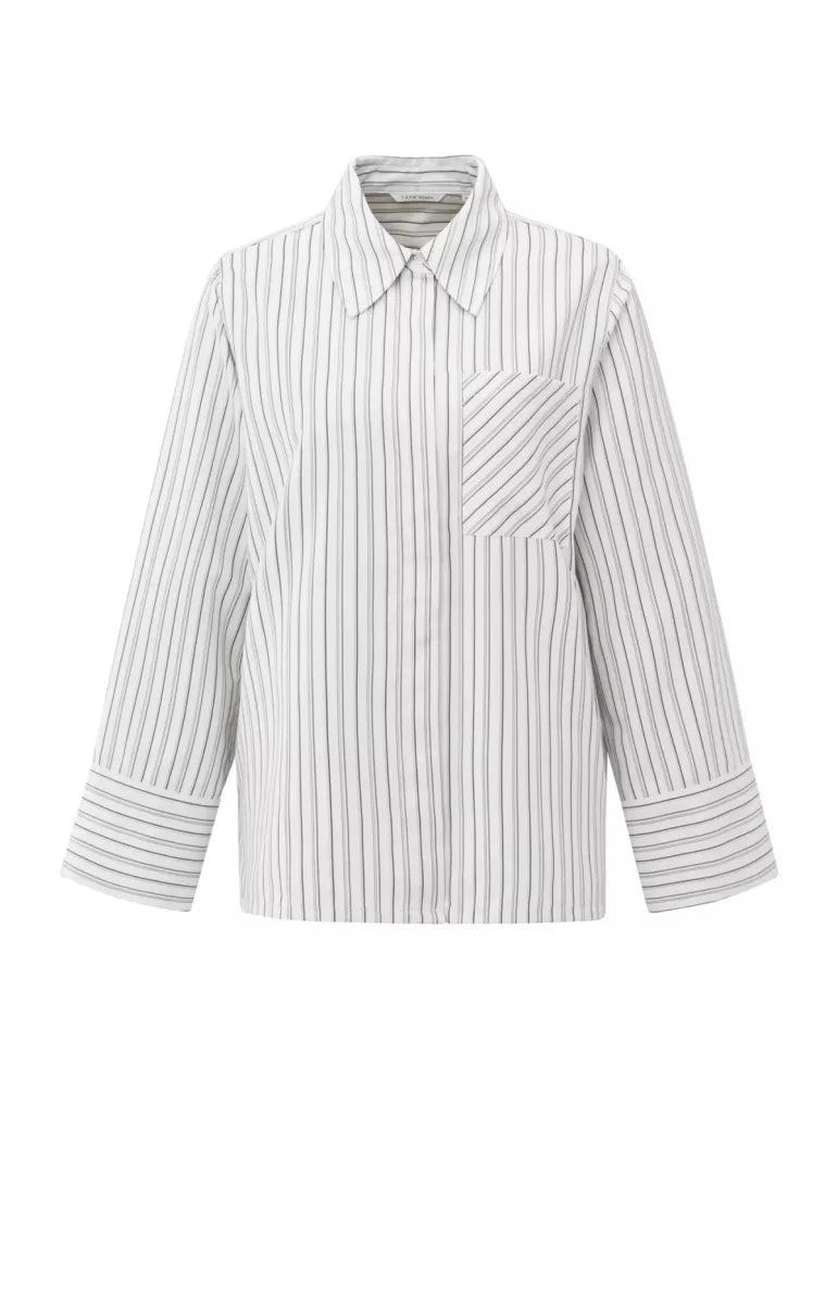 YAYA Striped Oversized Blouse