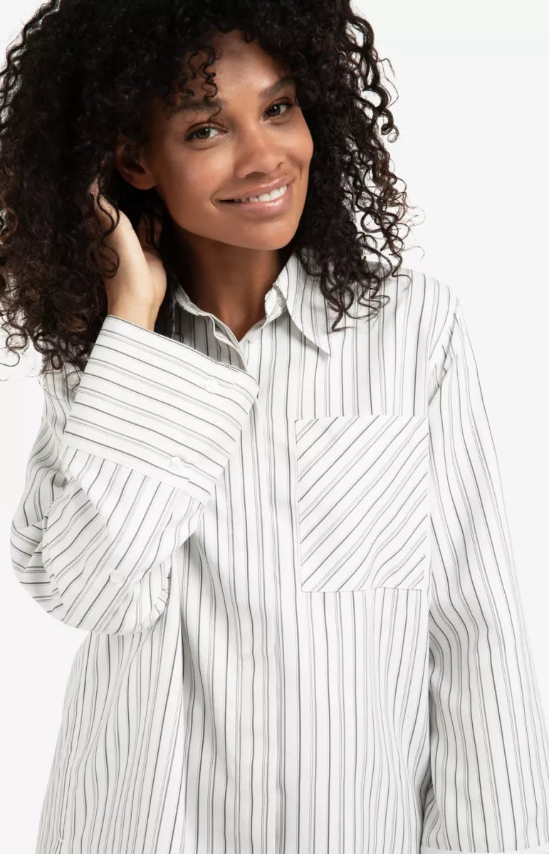 YAYA Striped Oversized Blouse