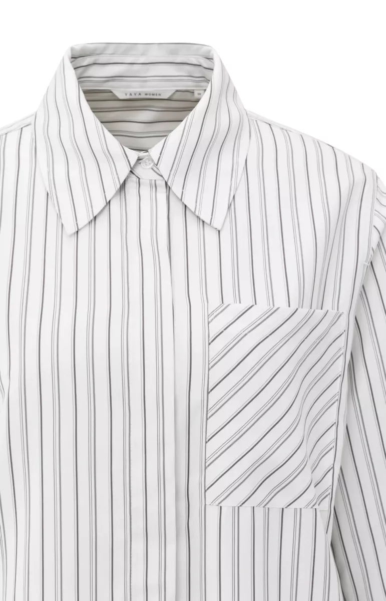 YAYA Striped Oversized Blouse