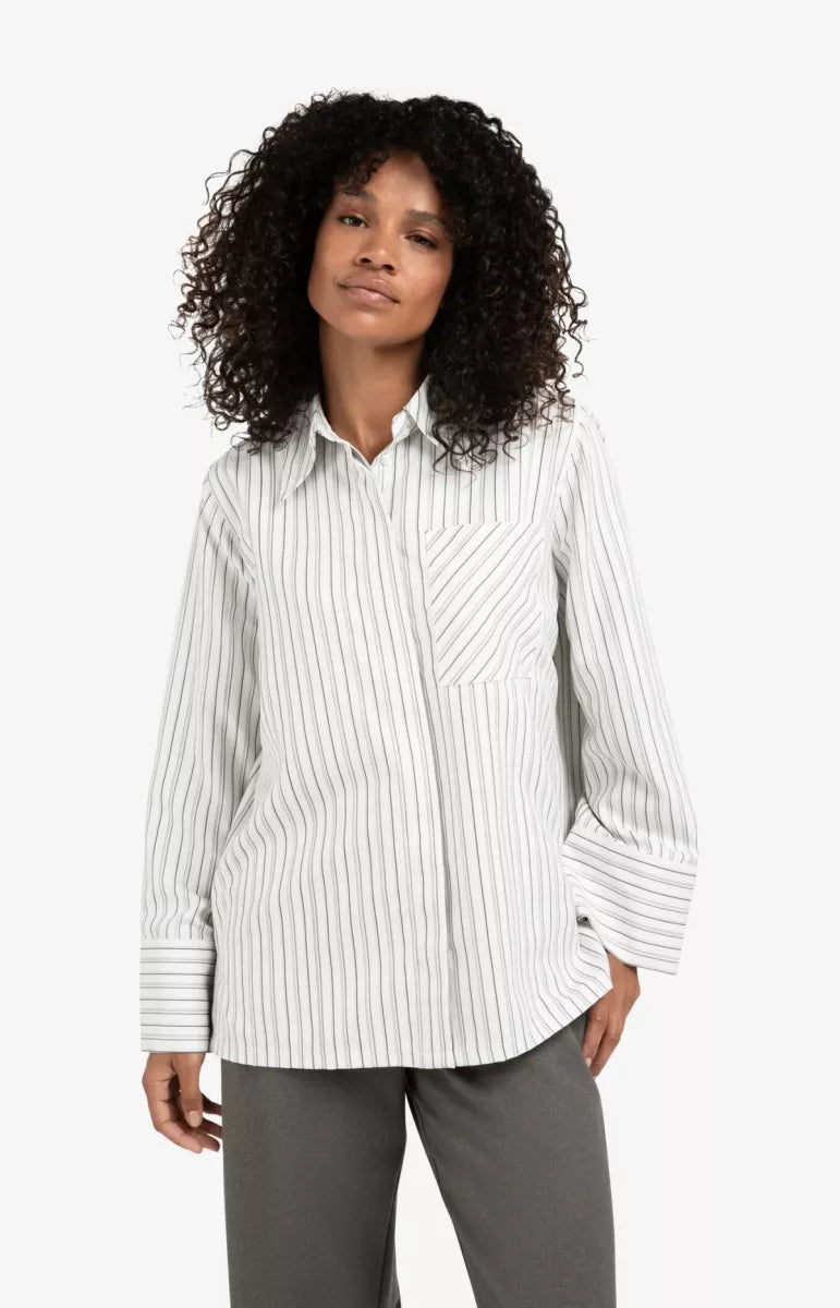 YAYA Striped Oversized Blouse
