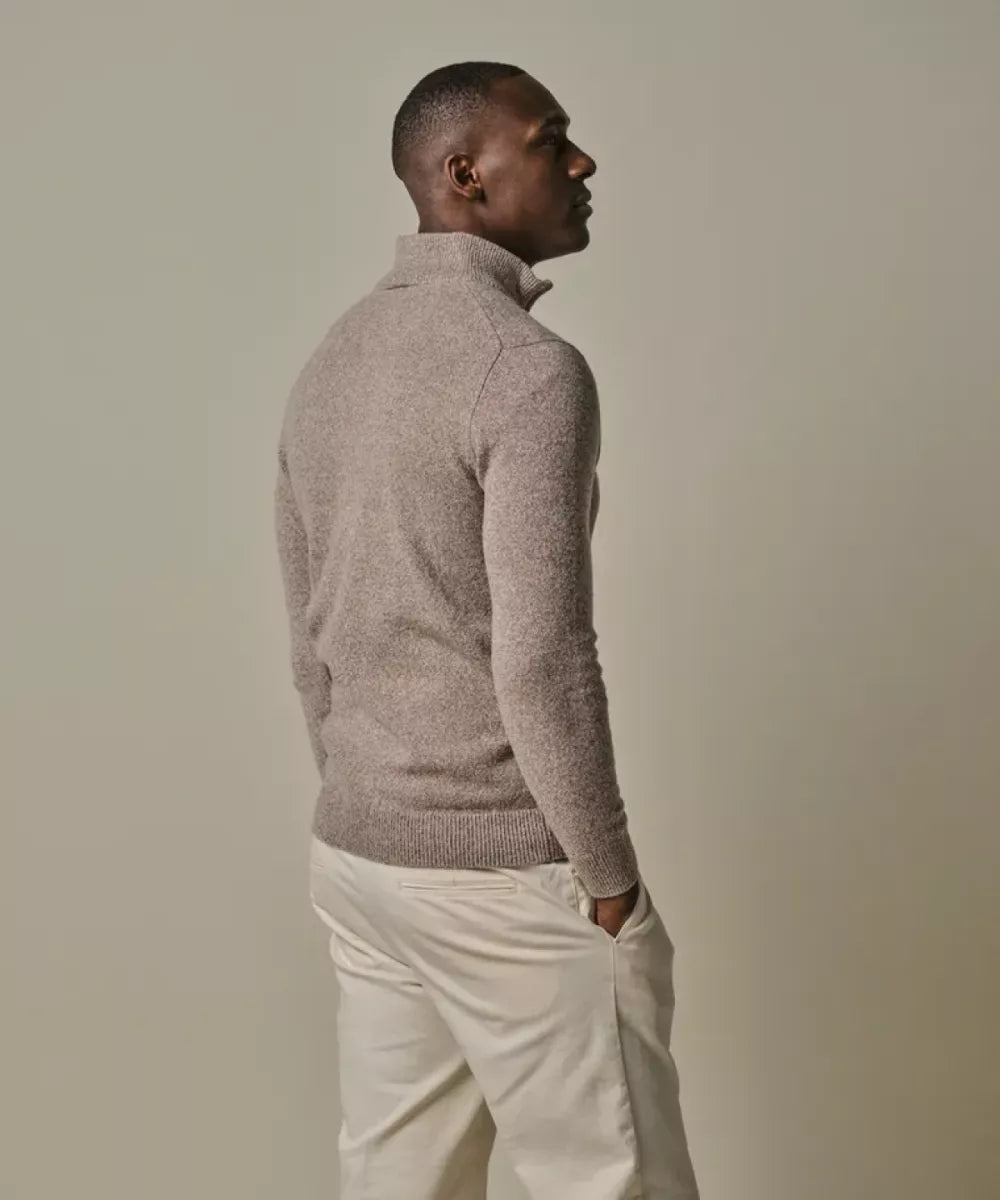 PROFUOMO Wollen Half Zip - Zand