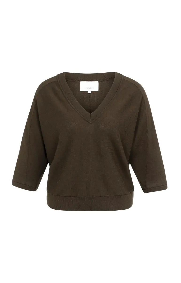 YAYA V-Hals Trui Met Naaddetails