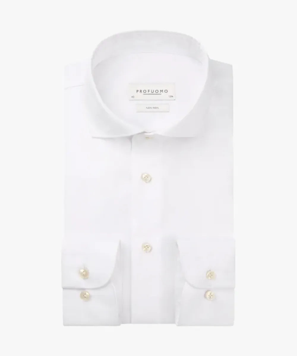 PROFUOMO Two-Ply Twill Shirt - White