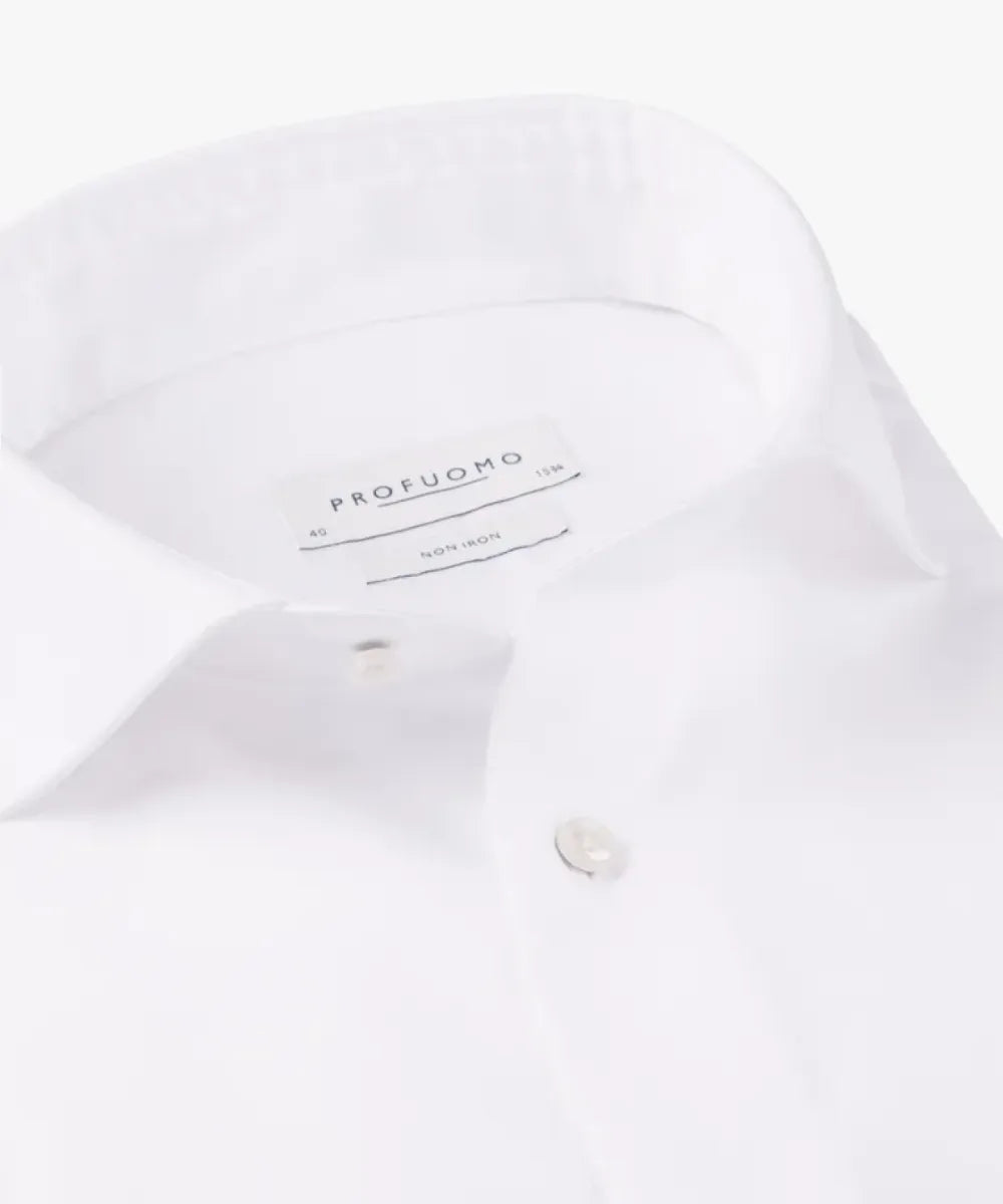 PROFUOMO Two-Ply Twill Shirt - White