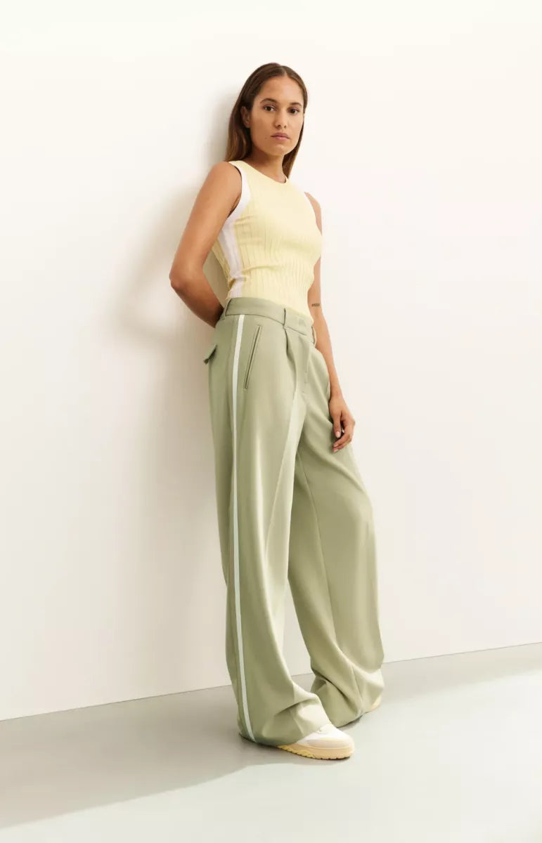 YAYA Trousers with Stripe - Groen