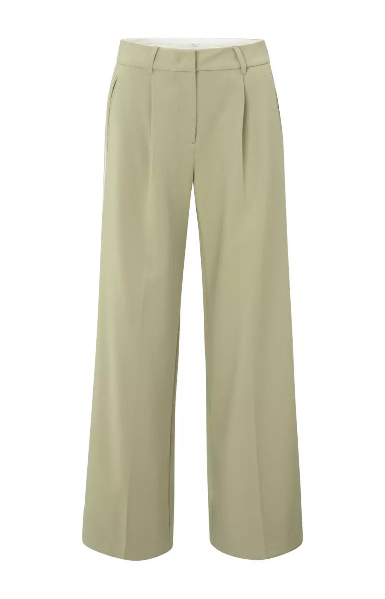 YAYA Trousers with Stripe - Groen