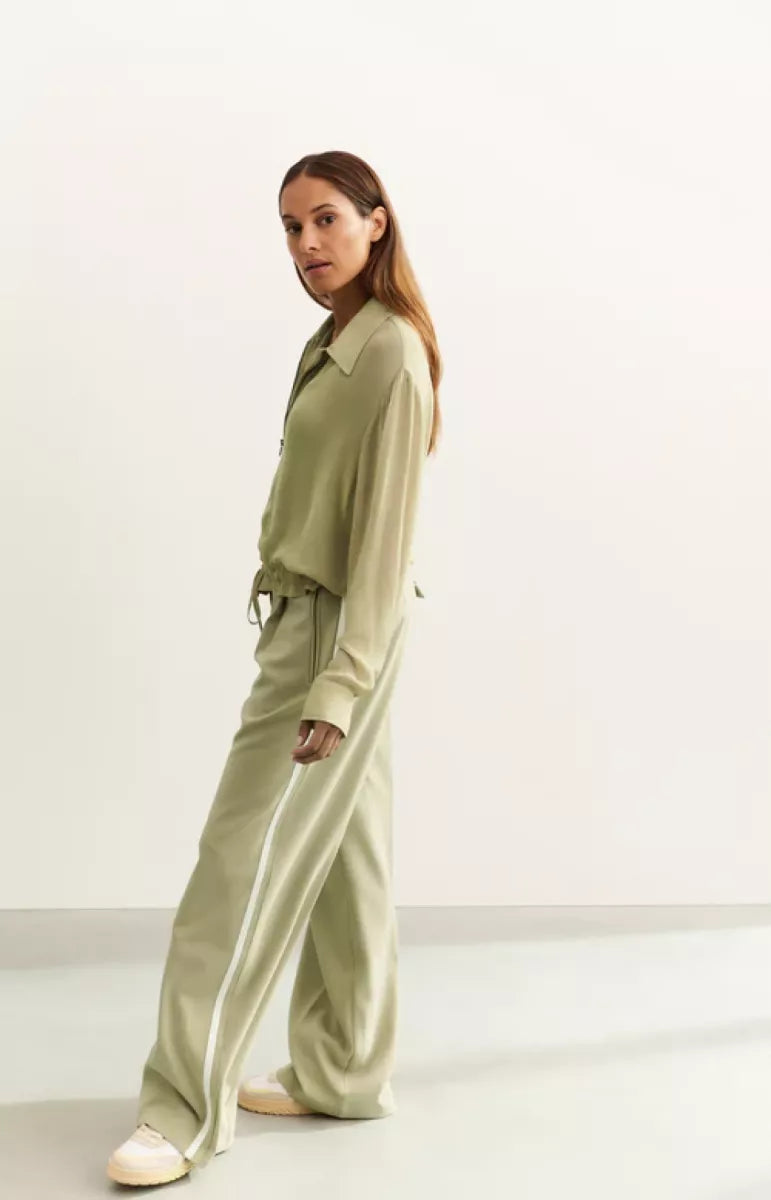 YAYA Trousers with Stripe - Groen